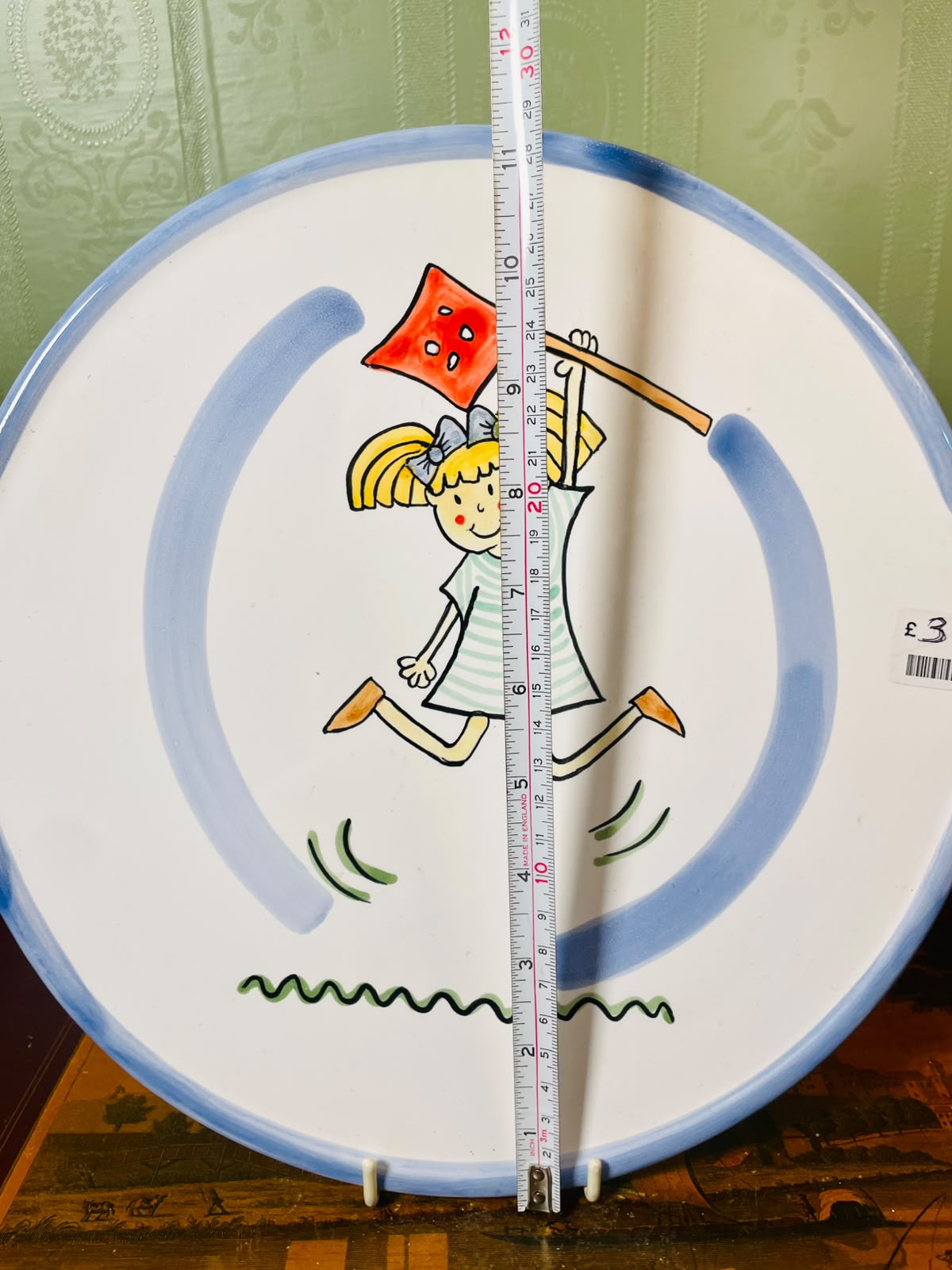 Vintage Child with Kite Ceramic Serving Platter 30cm