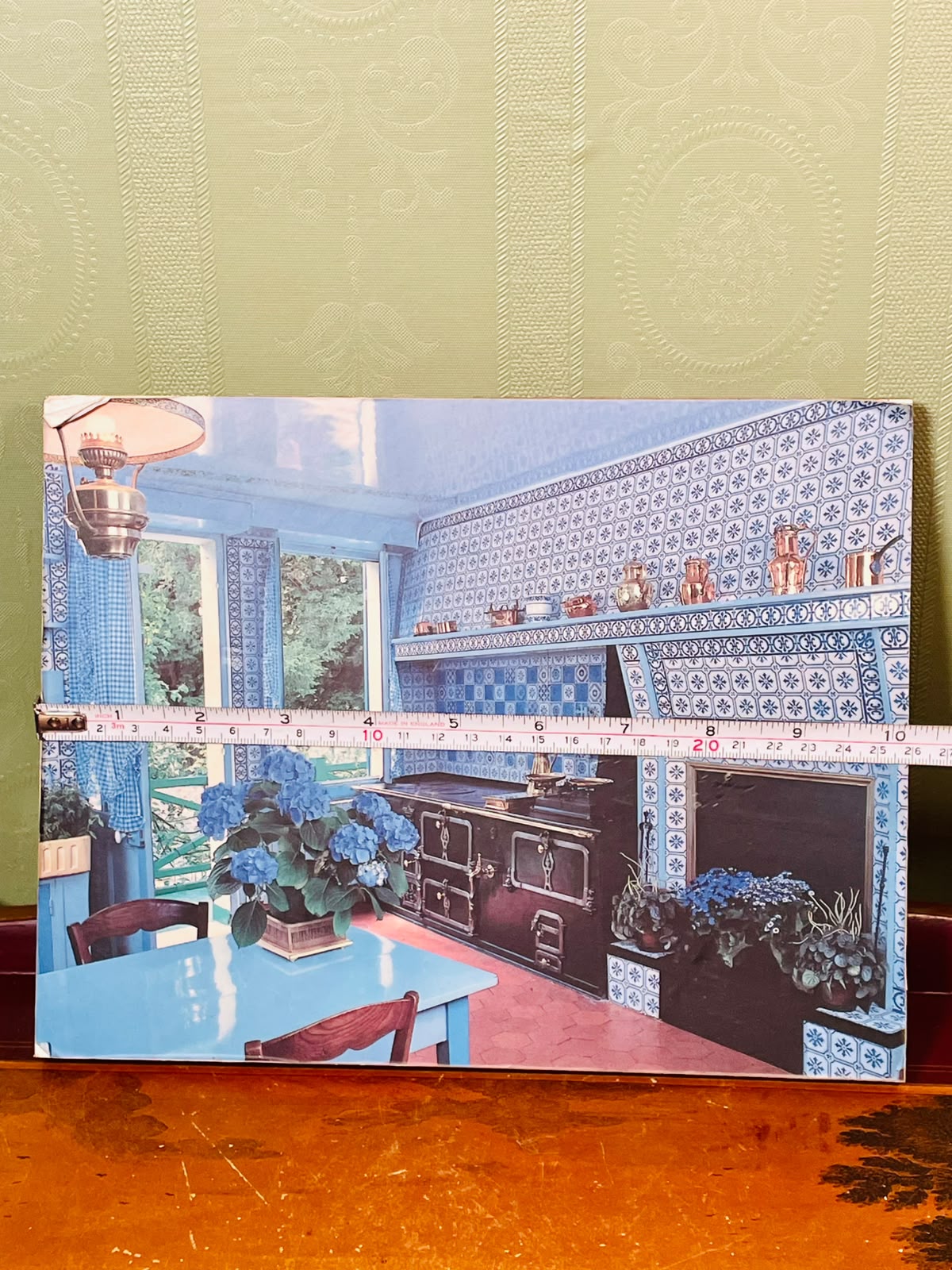 Blue Tiled Kitchen Framed Picture Plaque Approx. 10 x 8 Inches