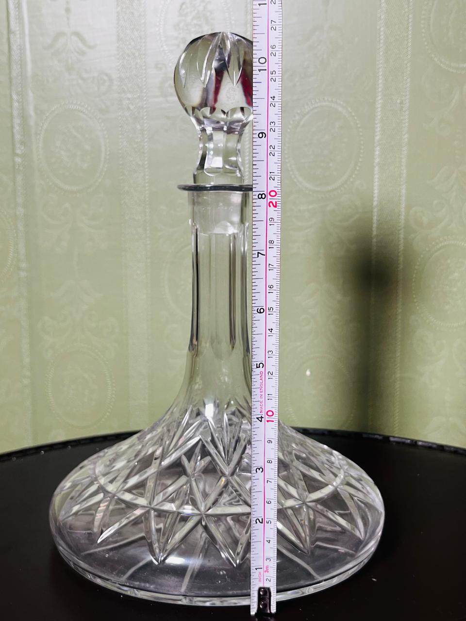 Vintage Cut Crystal Decanter with Stopper Clear 27cm