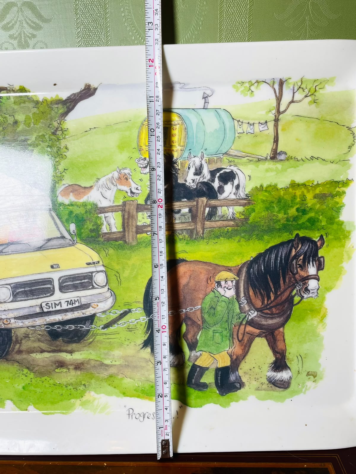 Vintage Country Farm Scene Serving Tray 46 x 31 cm