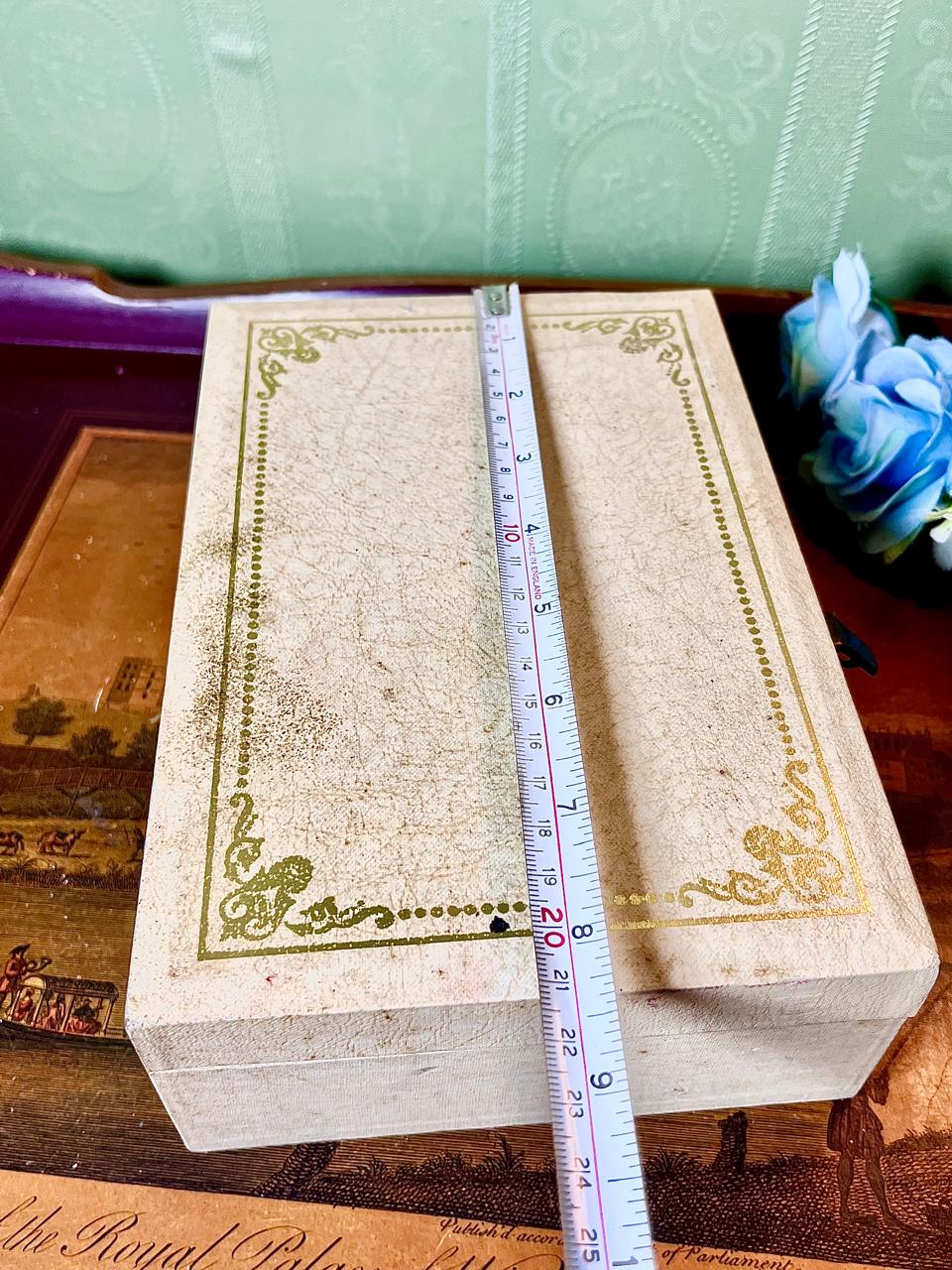 Decorative Wooden Box with Gold-Tone Border 9 Inch