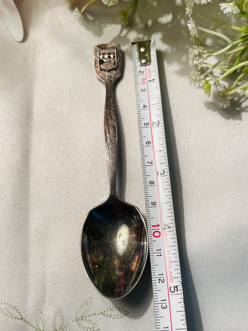 Crest Handle Silver-Tone Souvenir Spoon – Approx. 5 Inches
