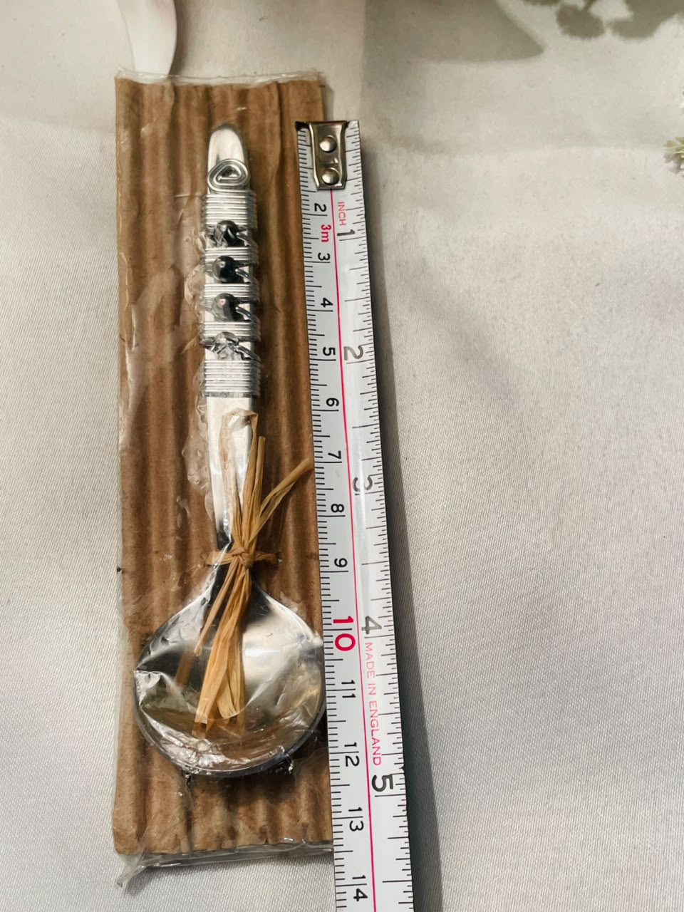Wire-Wrapped Silver-Tone Serving Spoon – Approx. 5 Inches