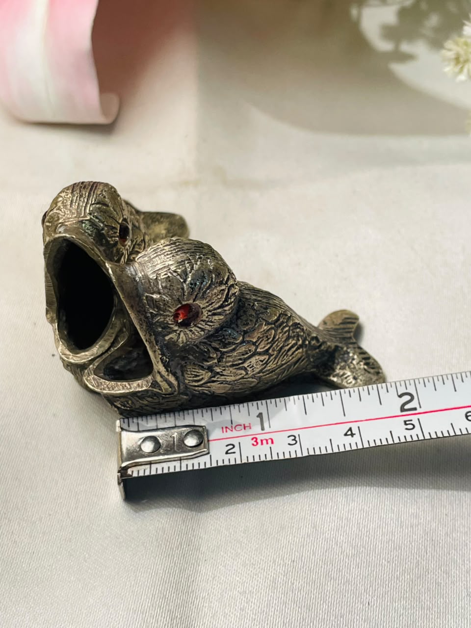 Vintage Silver-Tone Pair of Love Fish Figurine Approx. 6 cm