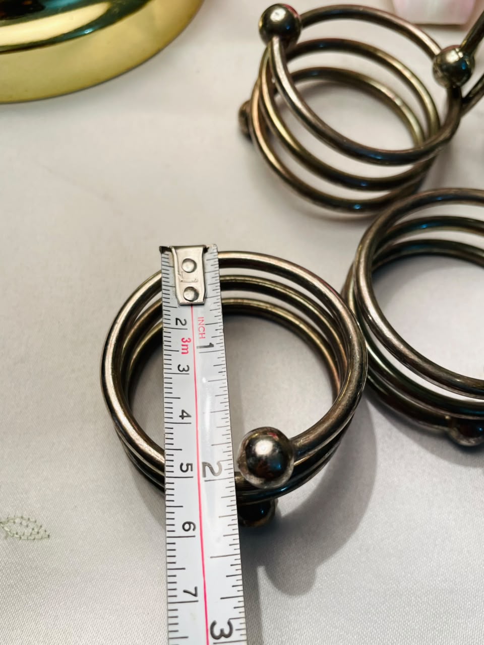 Vintage Spiral Silver-Tone Napkin Rings Set of 5