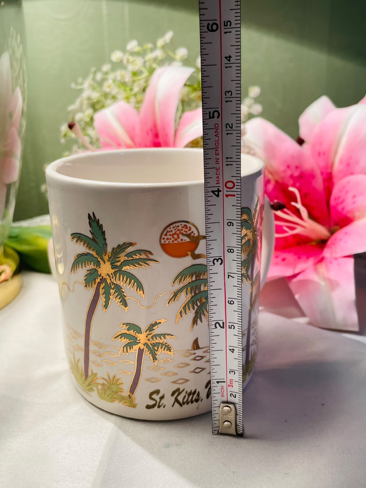 St. Kitts Tropical Palm Tree Ceramic Mug 10 cm