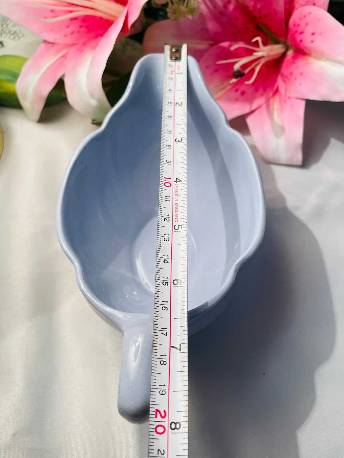 Light Blue Ceramic Gravy boat 20 cm