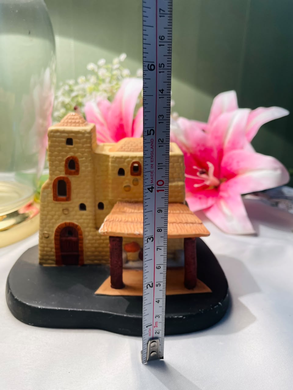 Miniature Mediterranean Village House Figurine 12 cm
