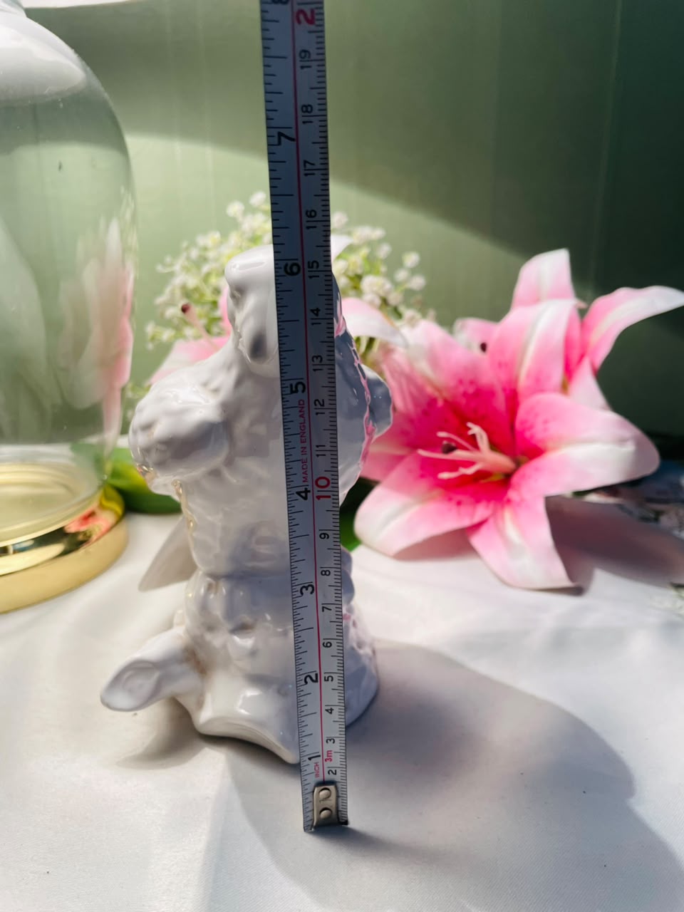 White Porcelain Bird Figurine Decorative Sculpture 15 cm