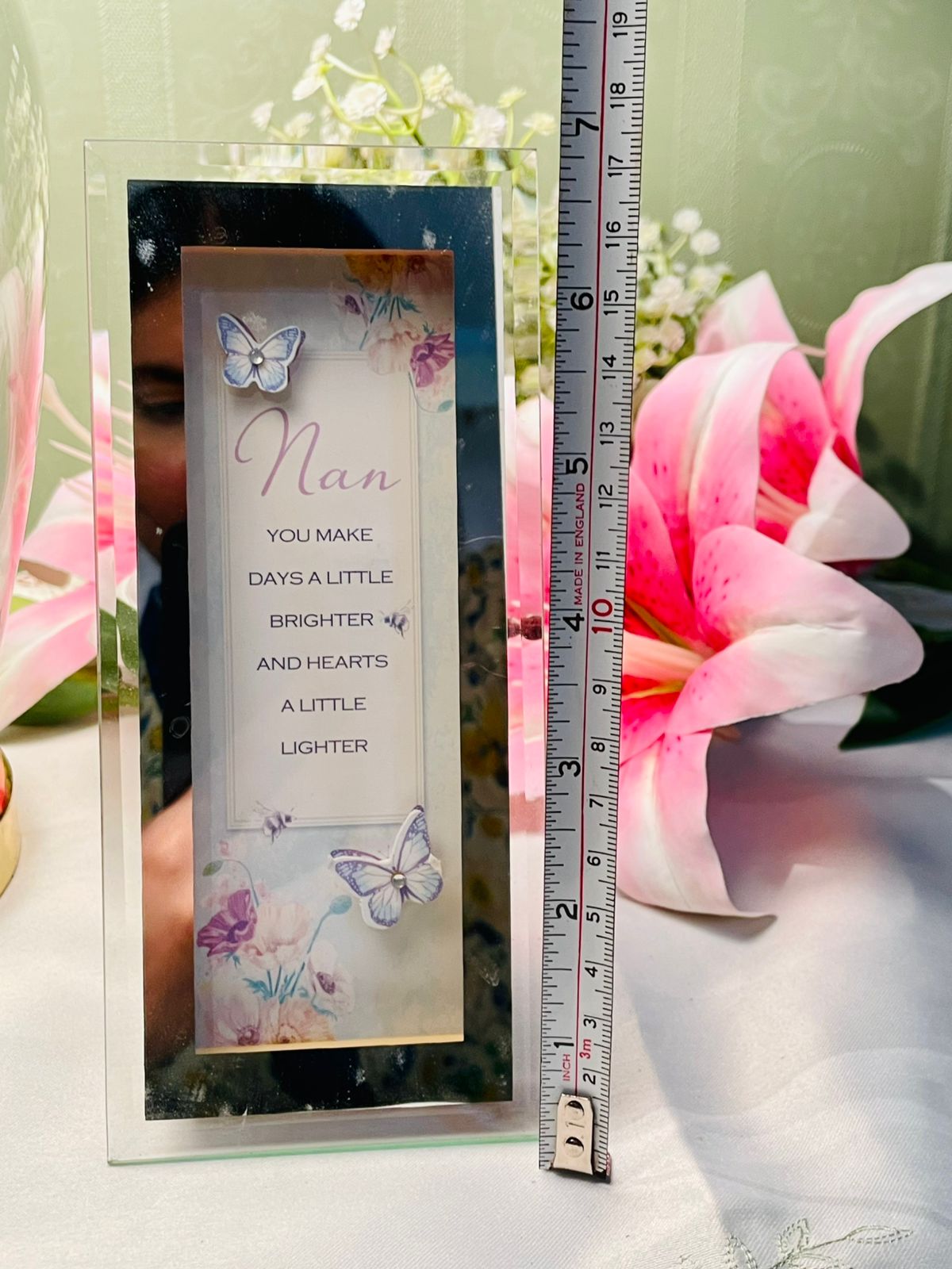 Clear Crystal Nan Sentiment Photo Frame, 17 cm