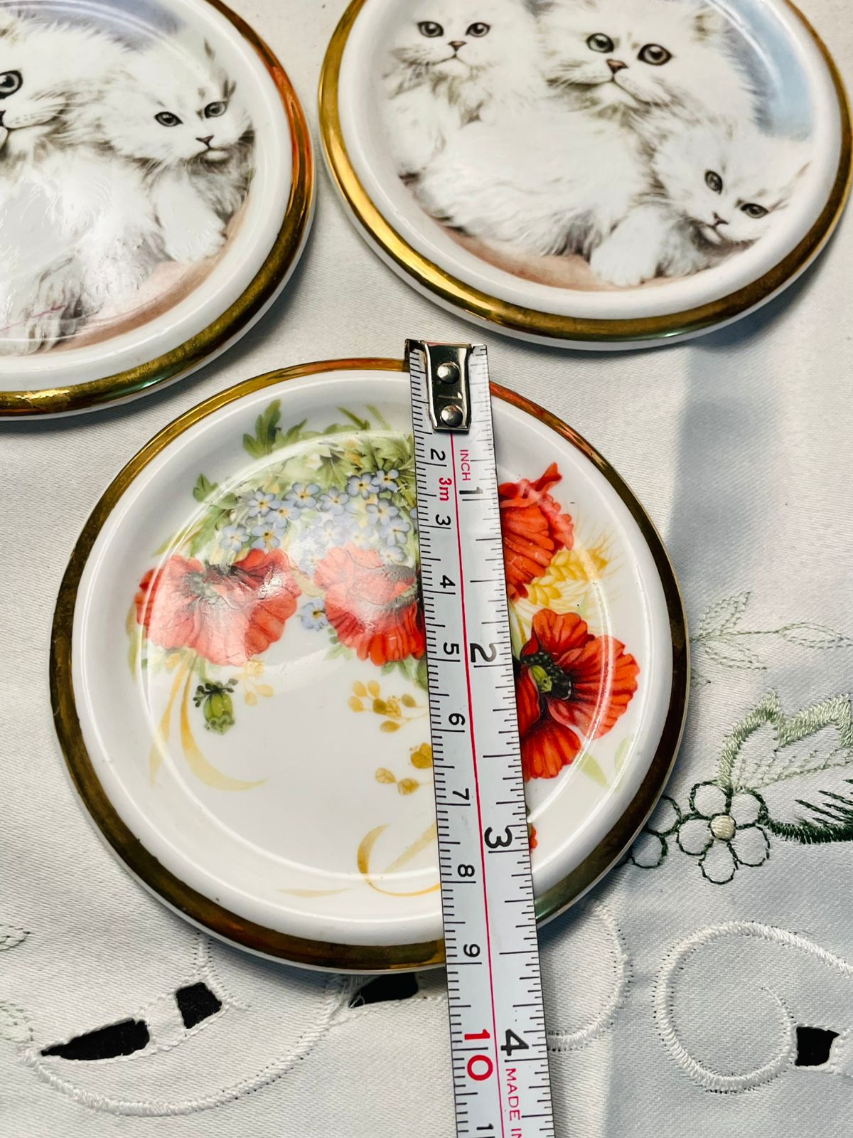 Holly Barn Fine Bone China Mini Plates Set of 3, 10 cm