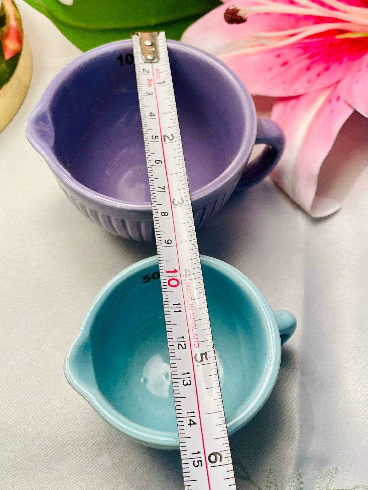 Purple & Blue Ceramic Measuring Jugs Set of 2, 50ml & 100ml