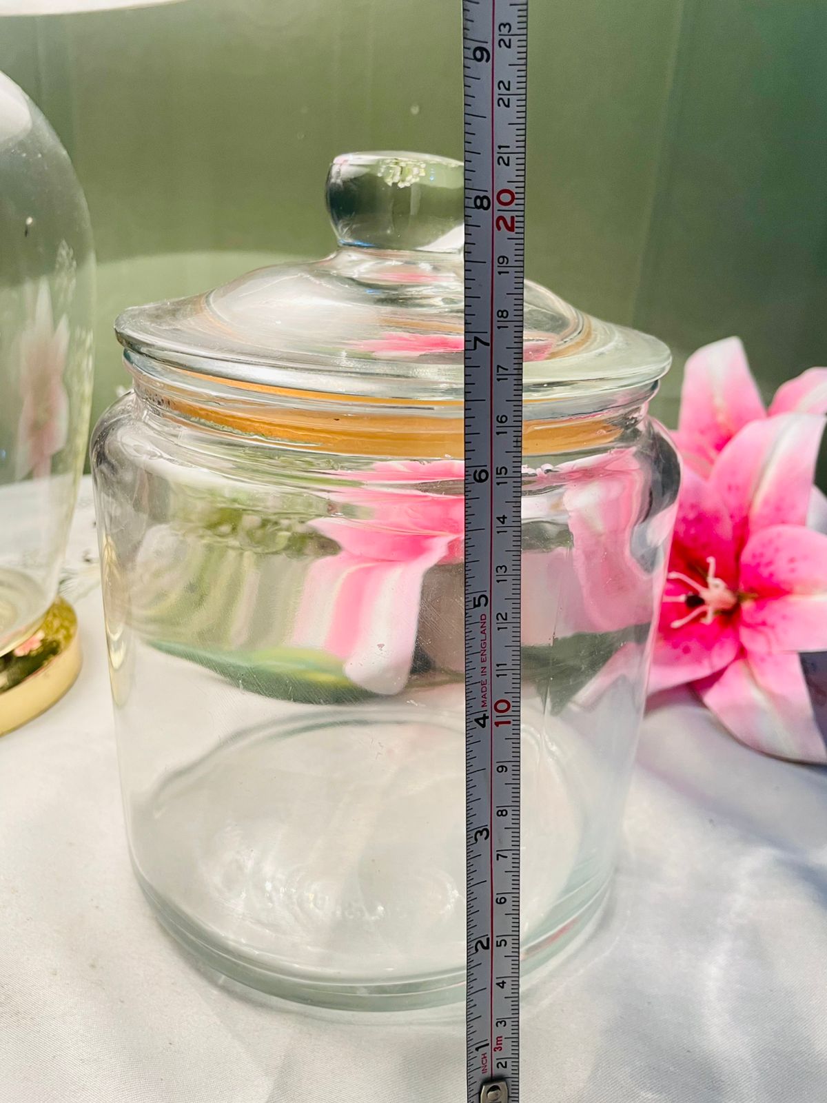 Vintage IKEA Clear Crystal Lidded Storage Jar Airtight Approx. 17 cm