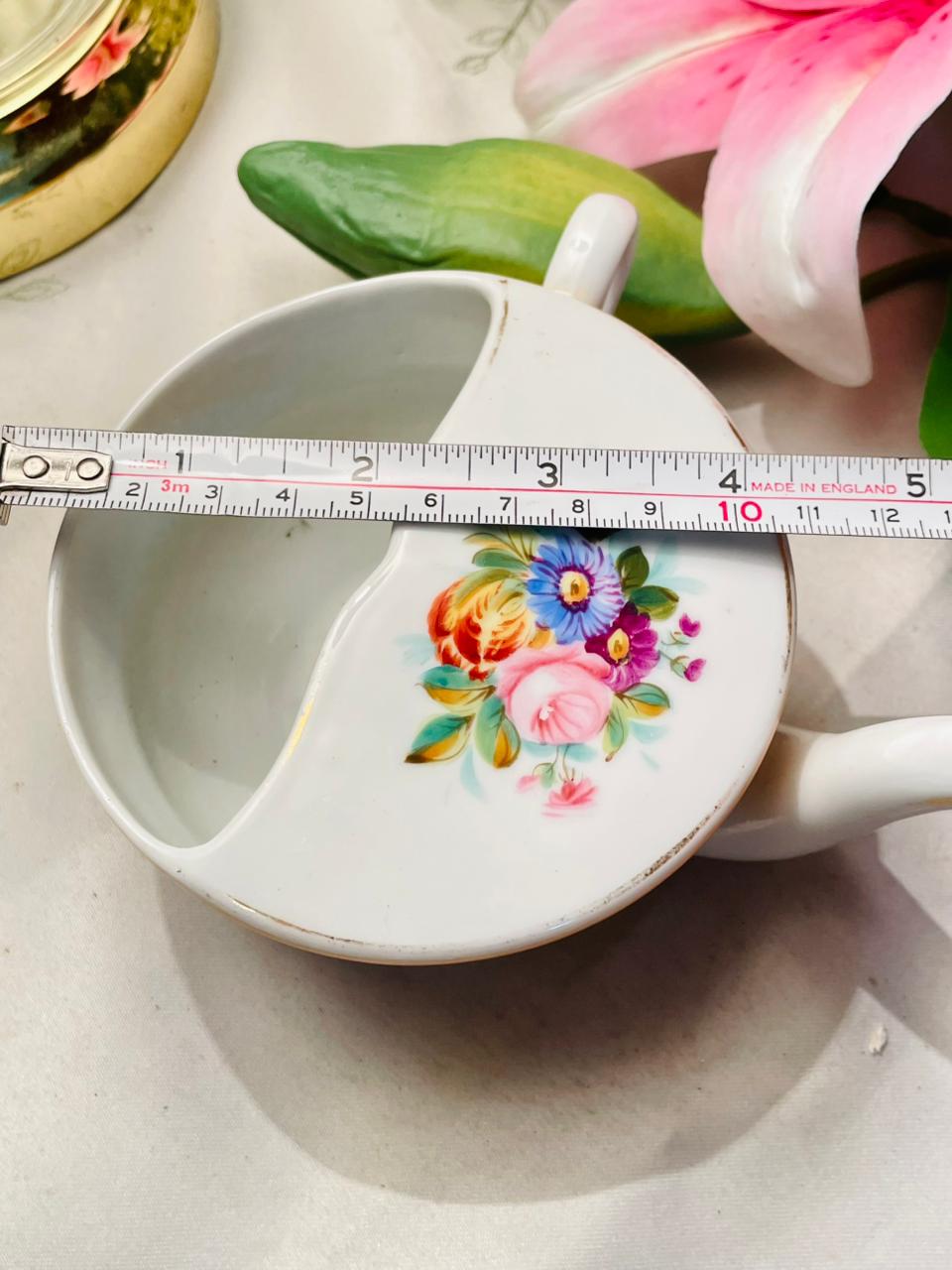 Vintage Floral Divided Serving Dish with Handles