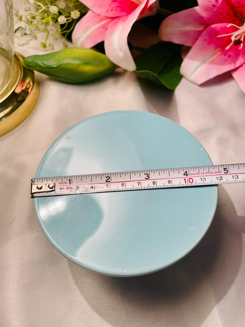 Hand painted Light Blue Side Plate Approx. 12 cm