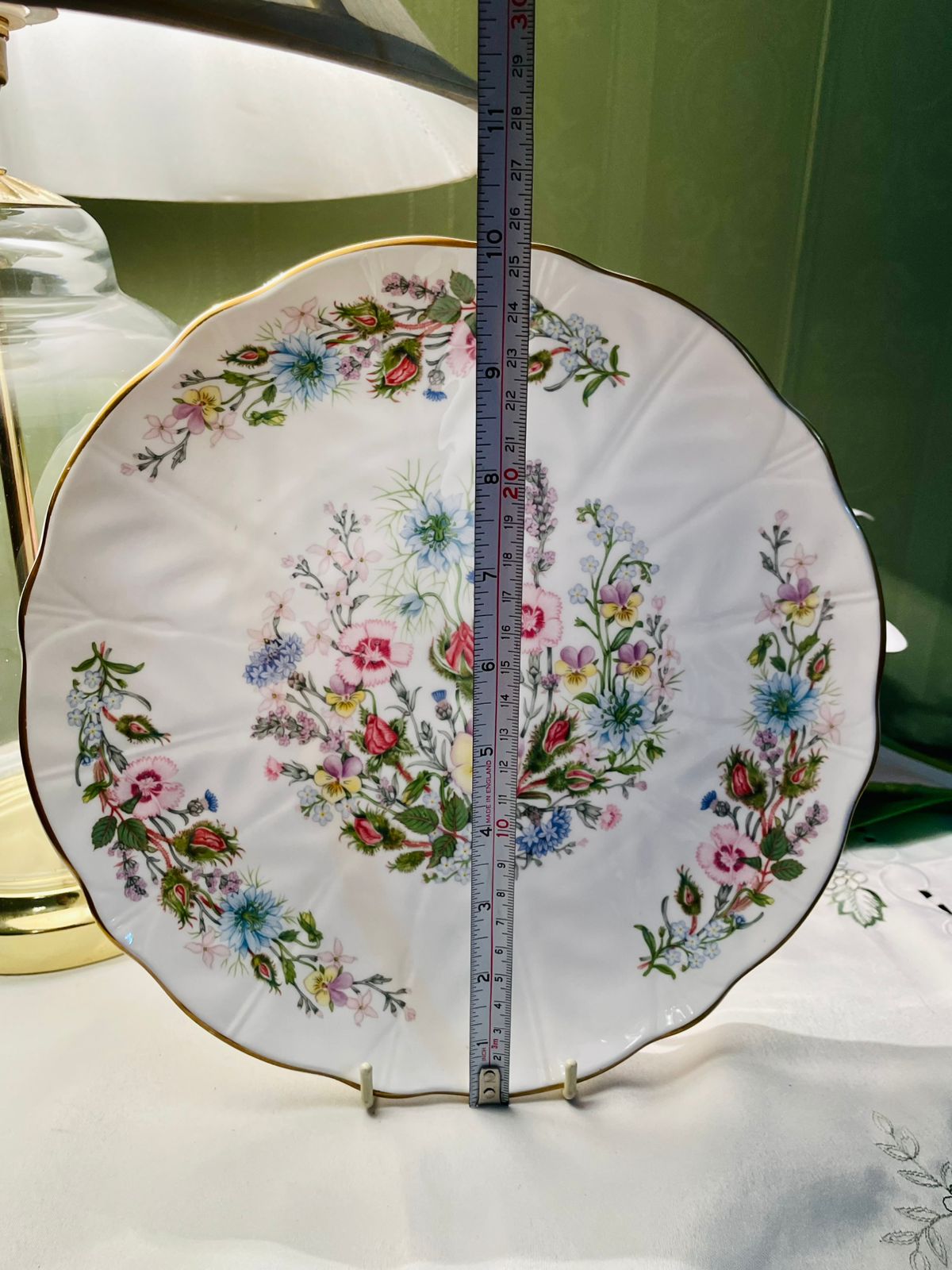 Aynsley Wild Tudor Fine Bone China Floral Plate – 10in