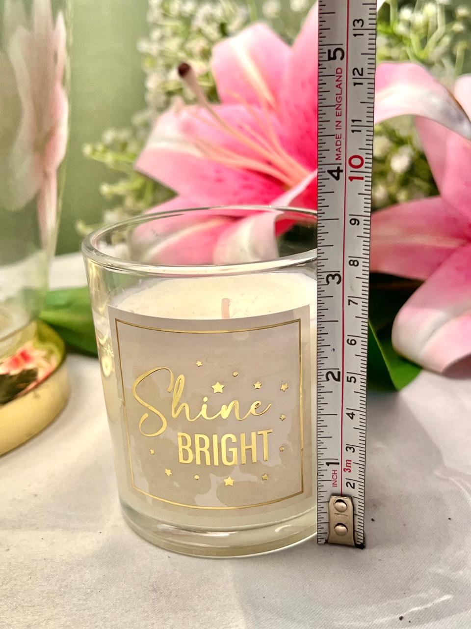 Vintage Shine Bright Crystal Candle Gold