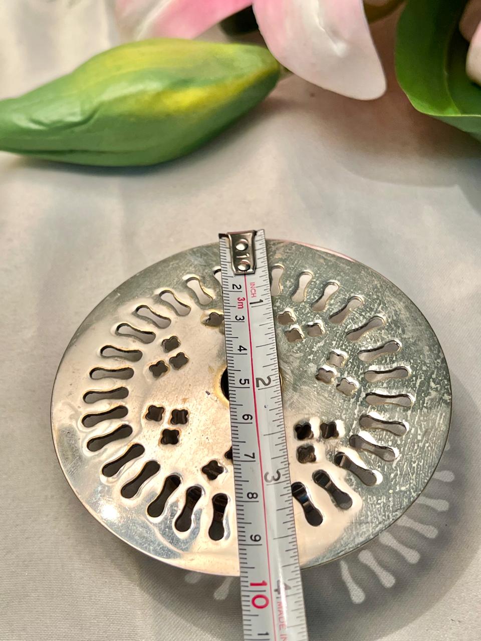 Silver-Tone Metal Sink Strainer Drain Cover 9cm