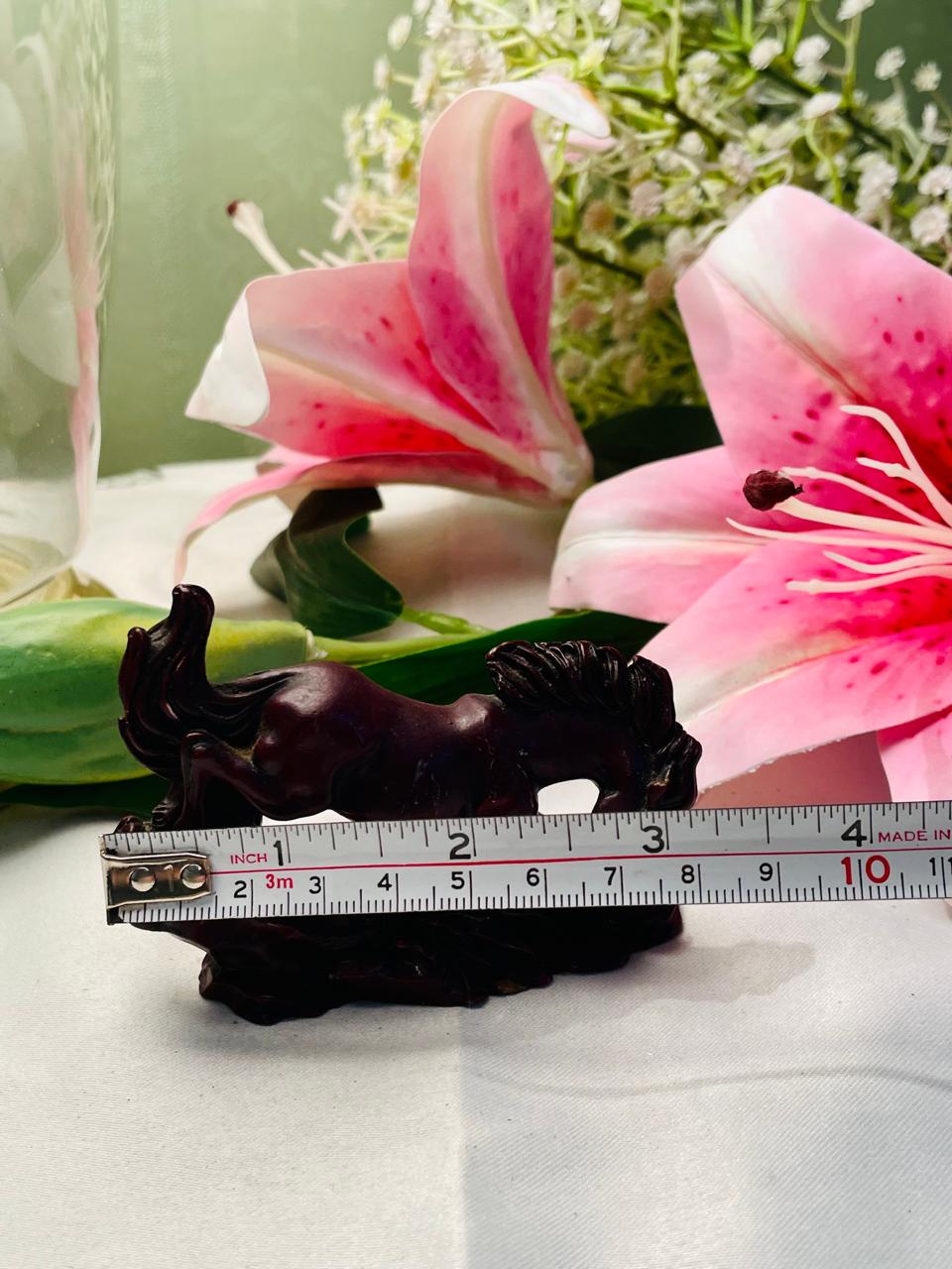Dark Brown Horse Figurine Decorative Sculpture – 4 in
