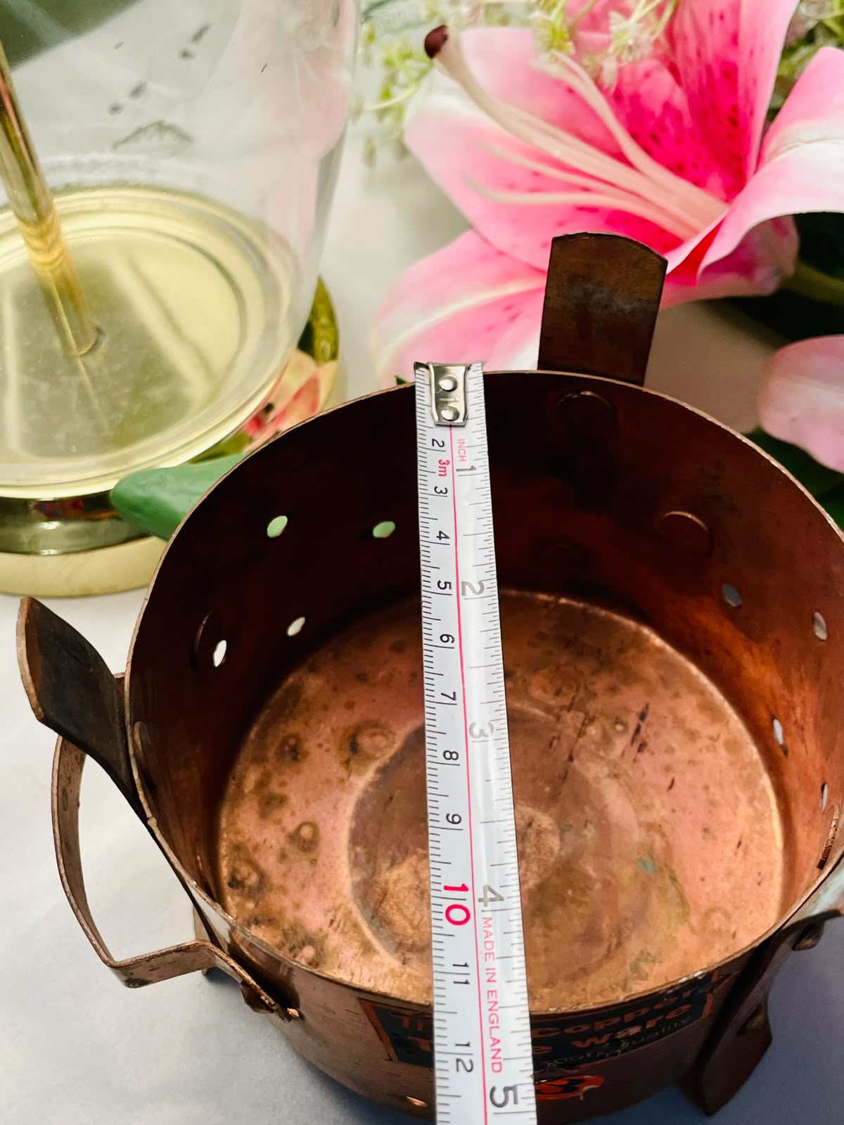 TERA Copper Table Ware Bowl with Handles 5"