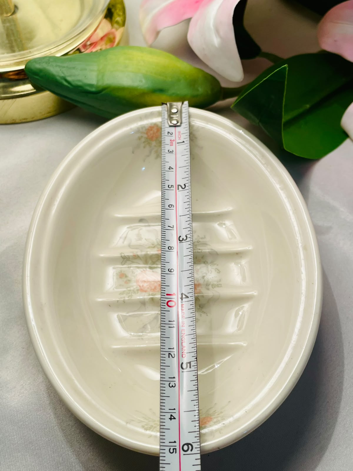 Hadda Fine Bone China Floral Soap Dish 6"