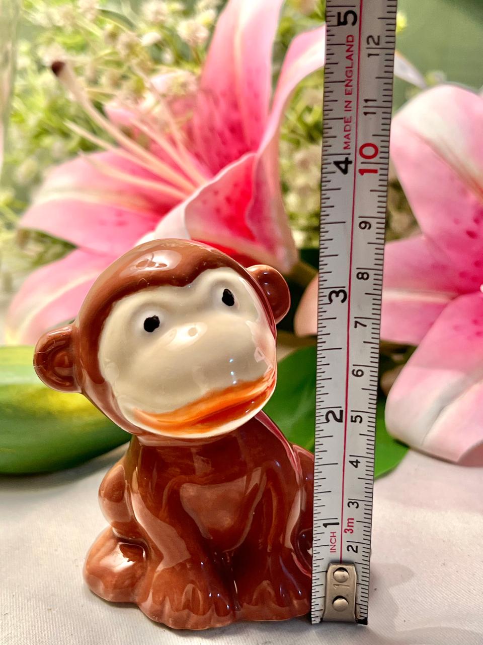 Vintage Brown Monkey Figurine, Approx. 4 in