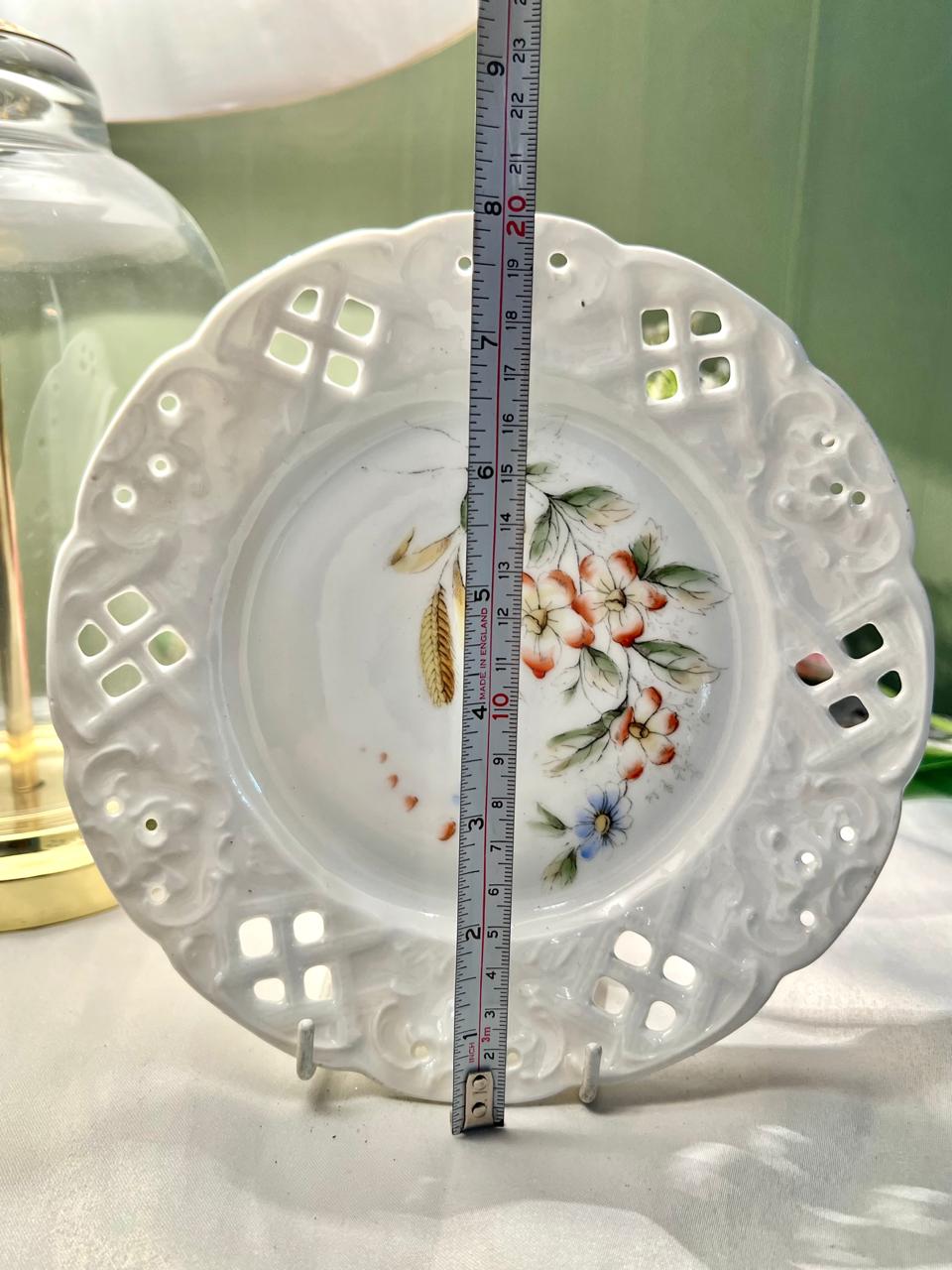 White Floral Pierced Cutwork Decorative Wall Plate 20 cm