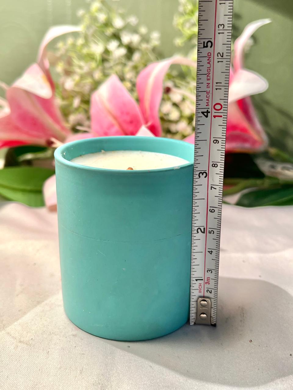 Turquoise Container Candle 8.5cm - 1 Piece