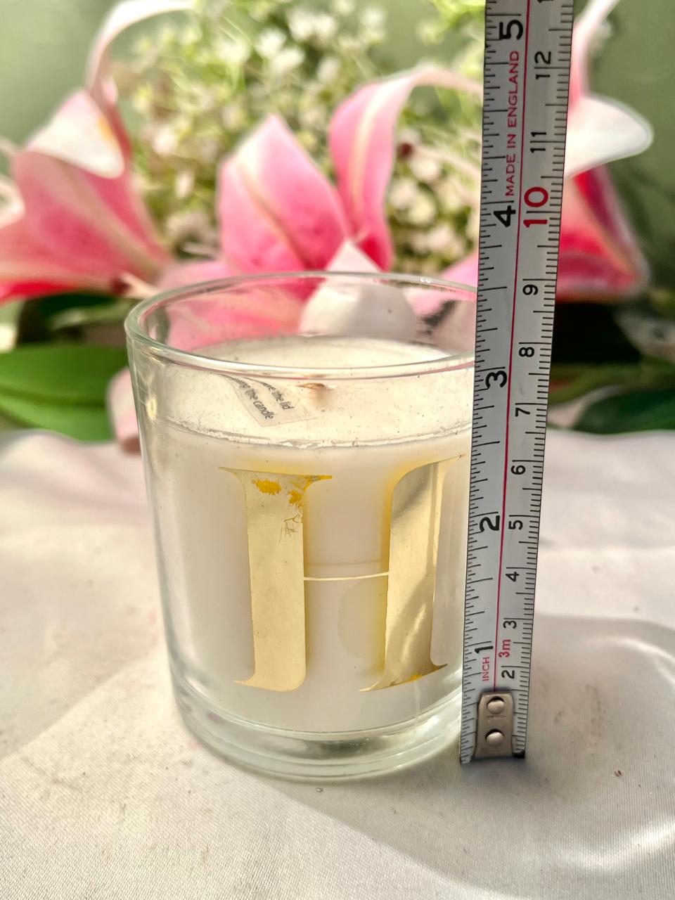 H Initial Crystal Container Candle 8cm - 1 Piece