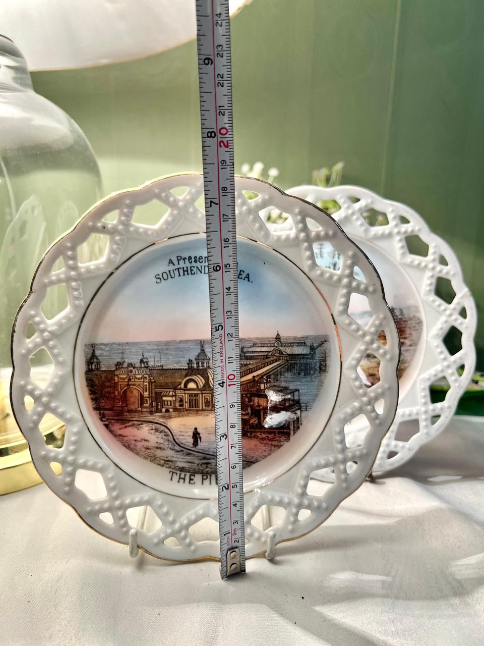 English Seaside Scenic Decorative Wall Plates Set of 2 (7")