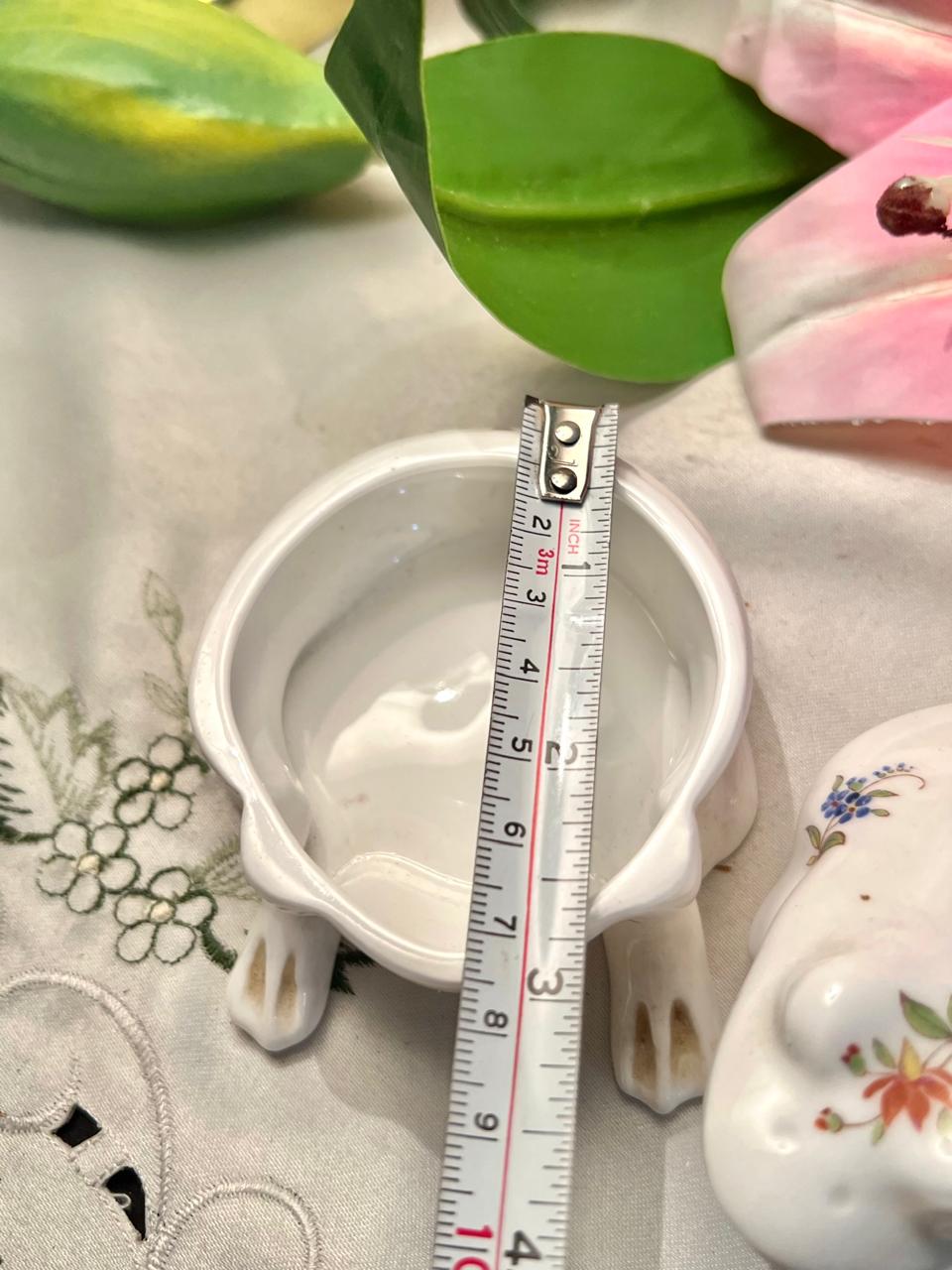 Hammersley England Fine Bone China Floral Frog Trinket Box 3 in