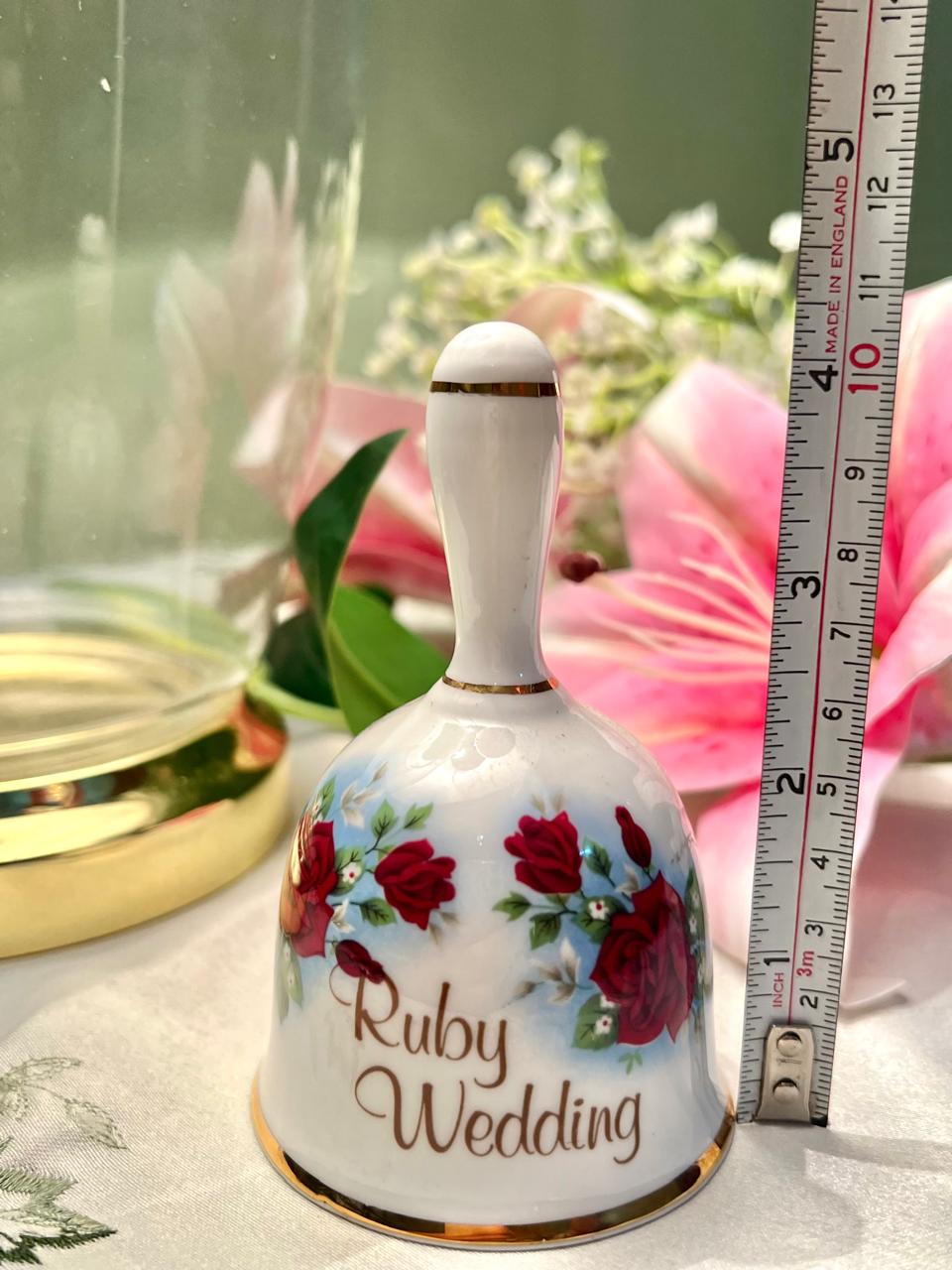 Amber China Ruby Wedding Fine Bone China Bell 4 in