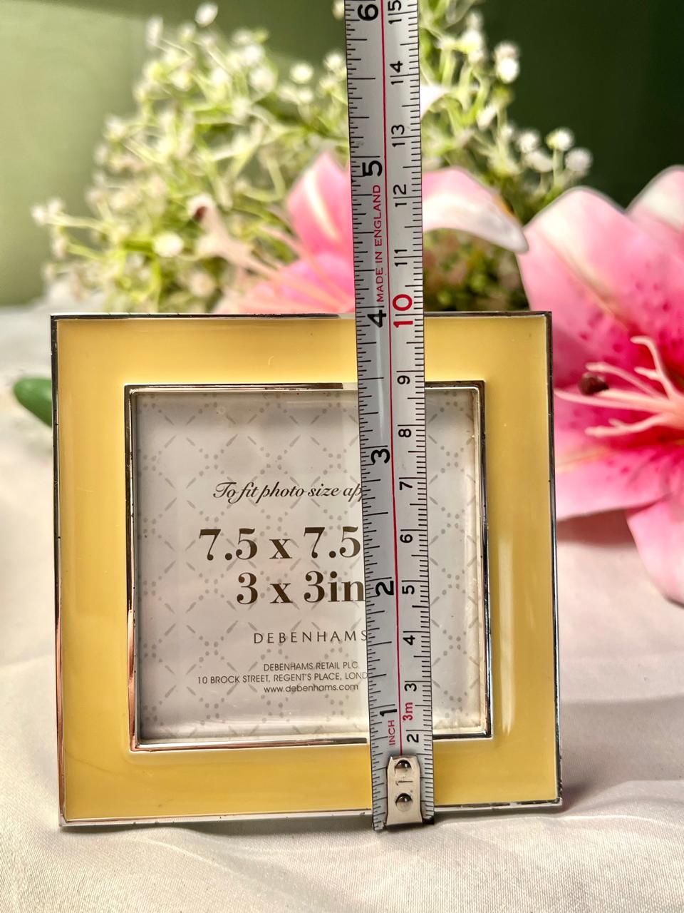 Debenhams Yellow Enamel Photo Frame 4 x 4 in
