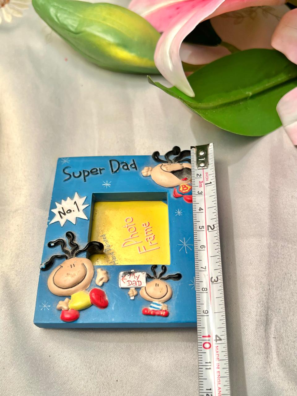 Super Dad Blue Photo Frame No.1 Tabletop Wall Decor 10cm