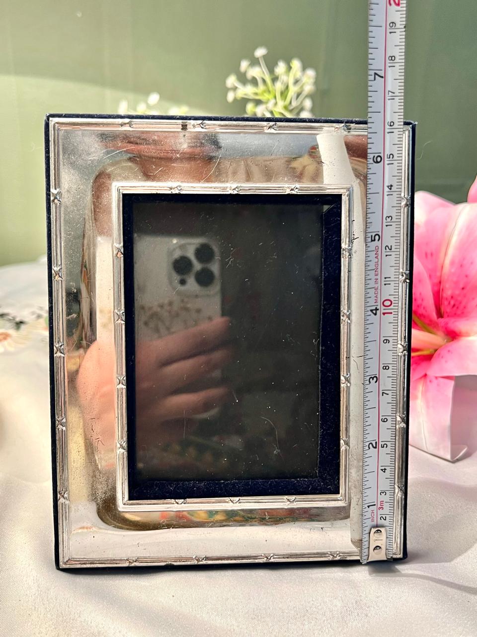 Silver Photo Frame with Decorative Border 16cm