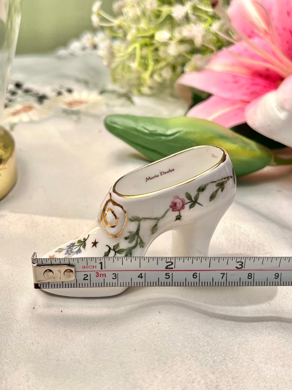 Marie Decke Floral High-Heel Shoe Figurine 3 in