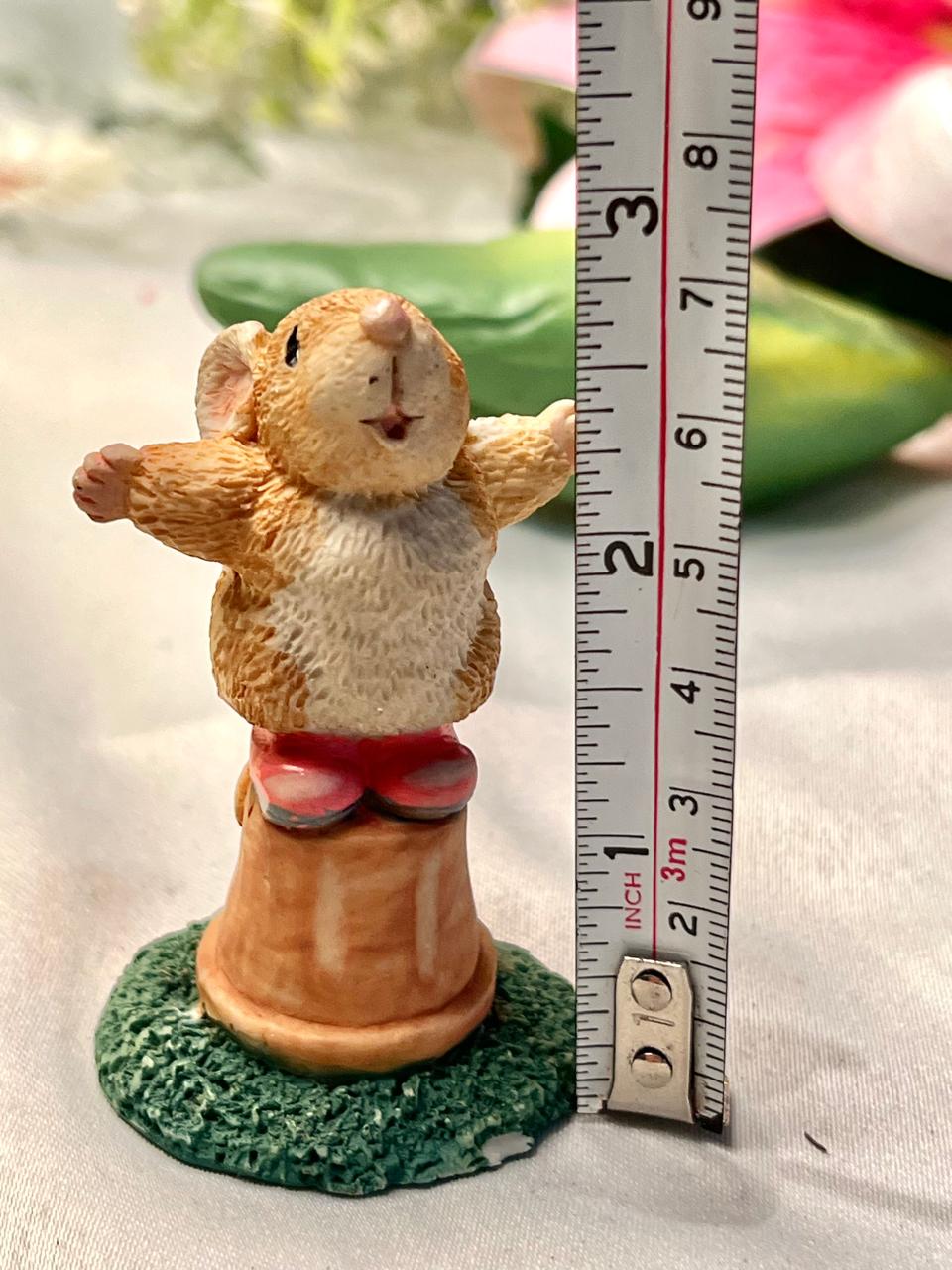 Miniature Mouse Figurine on Stool – Approx. 3 Inch