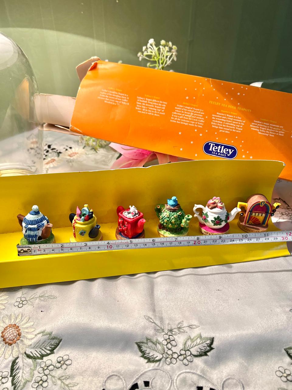 Tetley Tea Folk Teapots 6-Piece Miniature Figurine Set