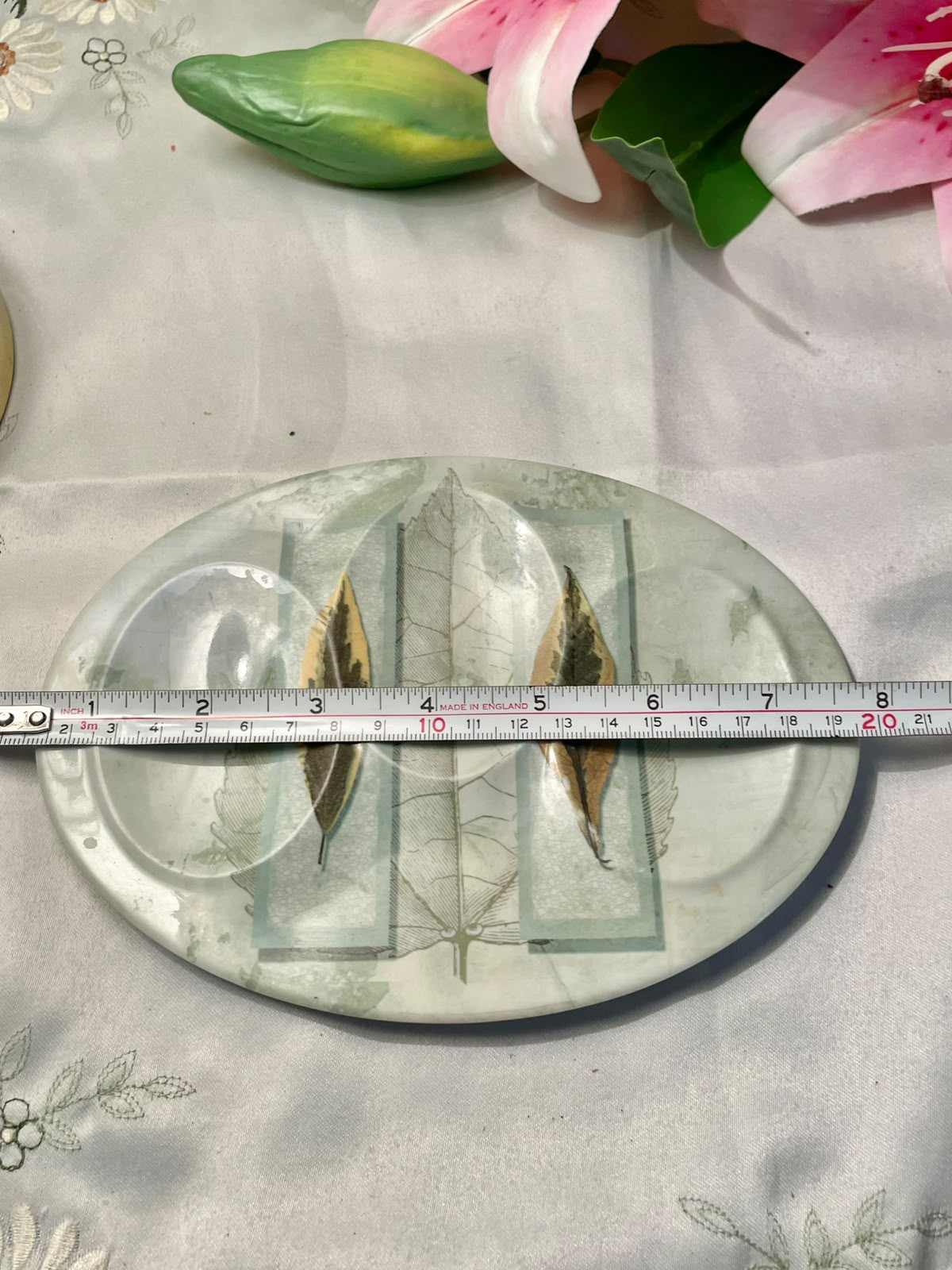 Melamine Feather Design Spoon Rest – 20 cm