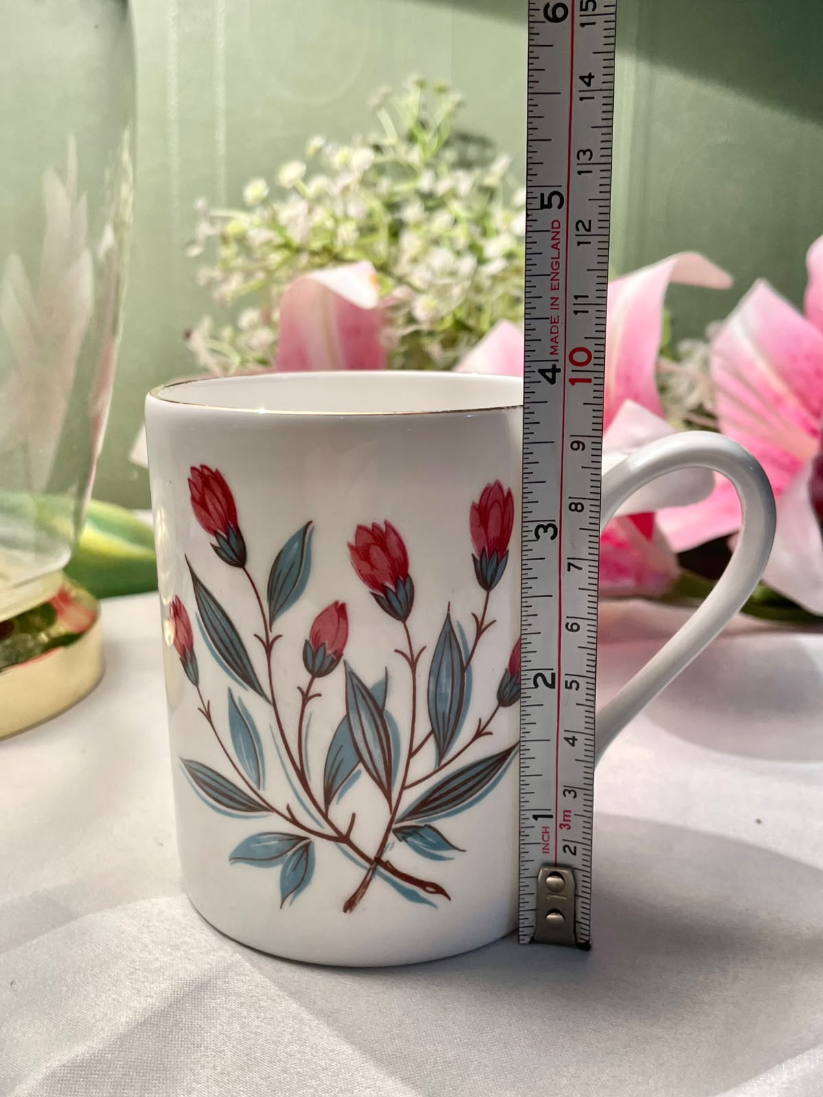 Royal Imperial English Bone China Floral Mug 3.8 in
