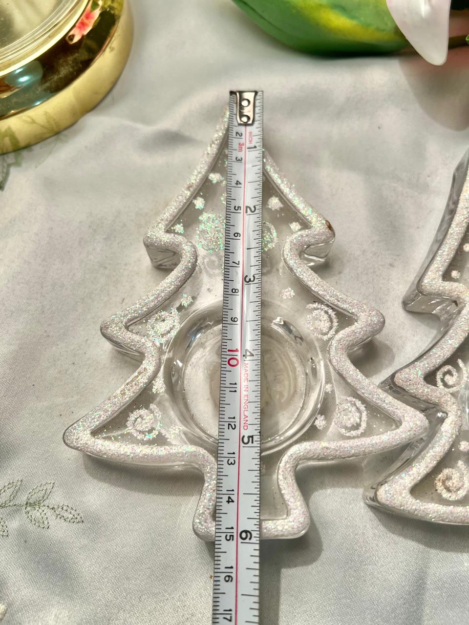 Crystal Christmas Tree Candle Holders – 2 Piece, 15 cm