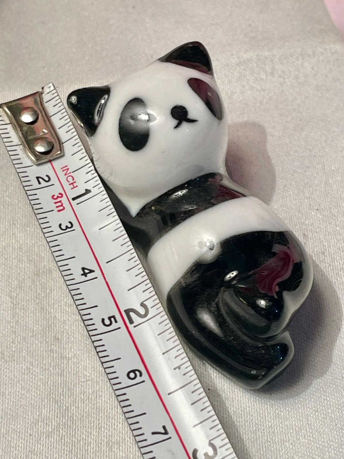 Vintage Black & White Panda Figurine 2.5 in