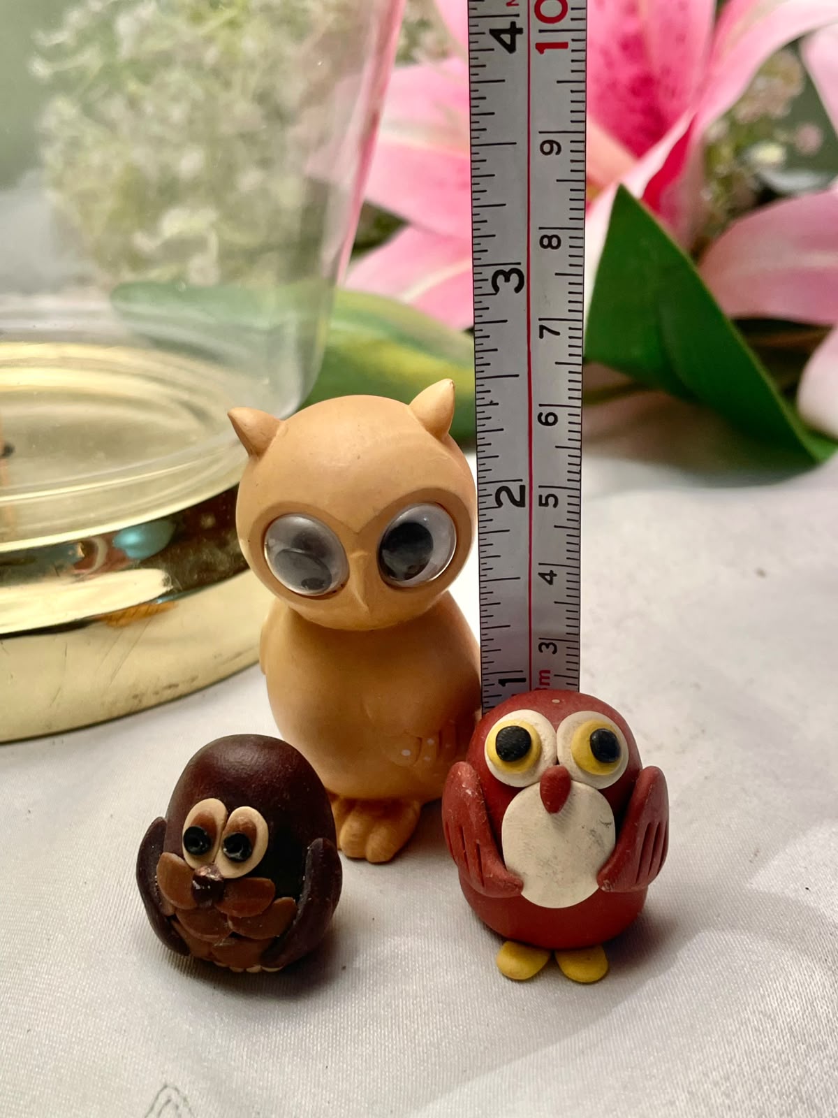 Assorted Owl Miniature Figurine Set 3-Piece Up to 2.5"