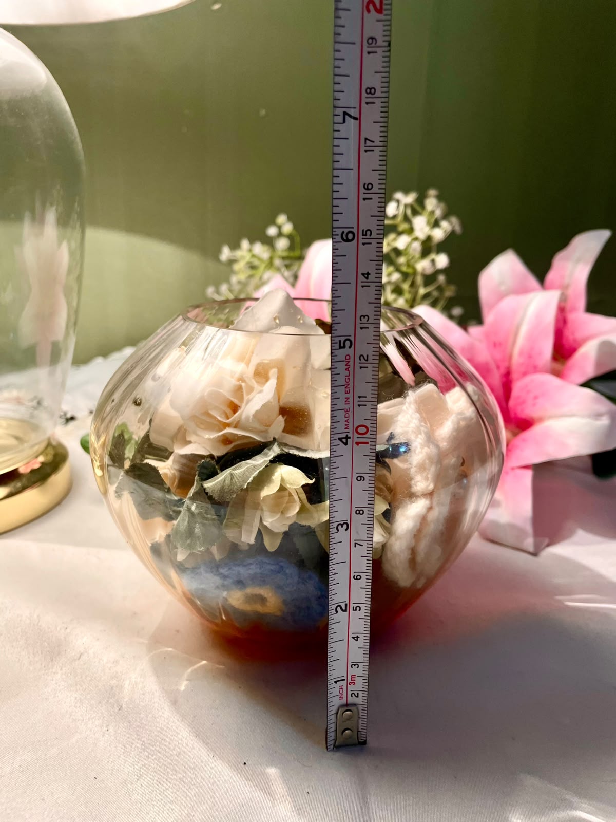 Vintage Clear Crystal Round Vase 13 cm