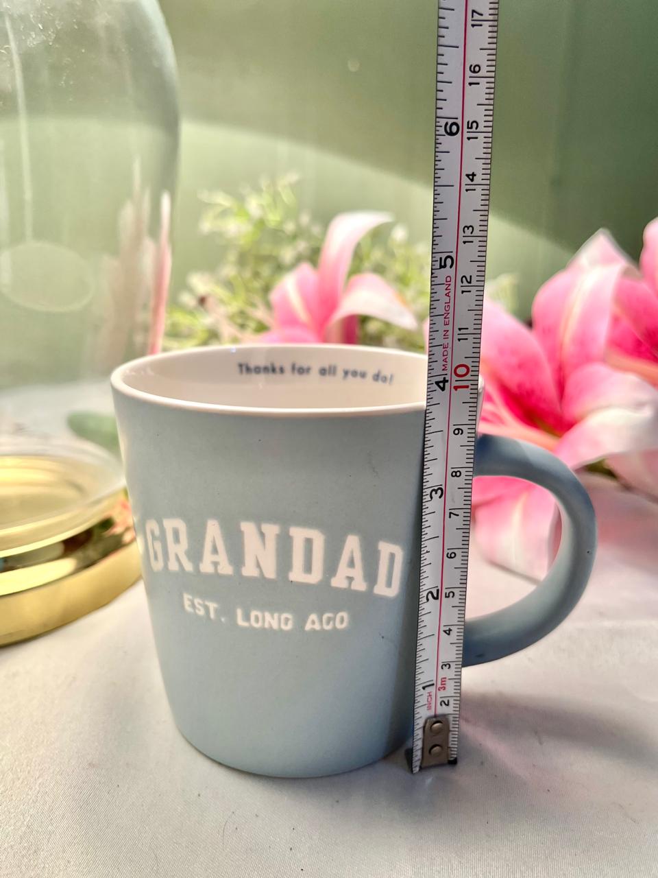 Tesco Home Grandad Fine China Mug Blue “Thanks for All You Do” Gift Cup