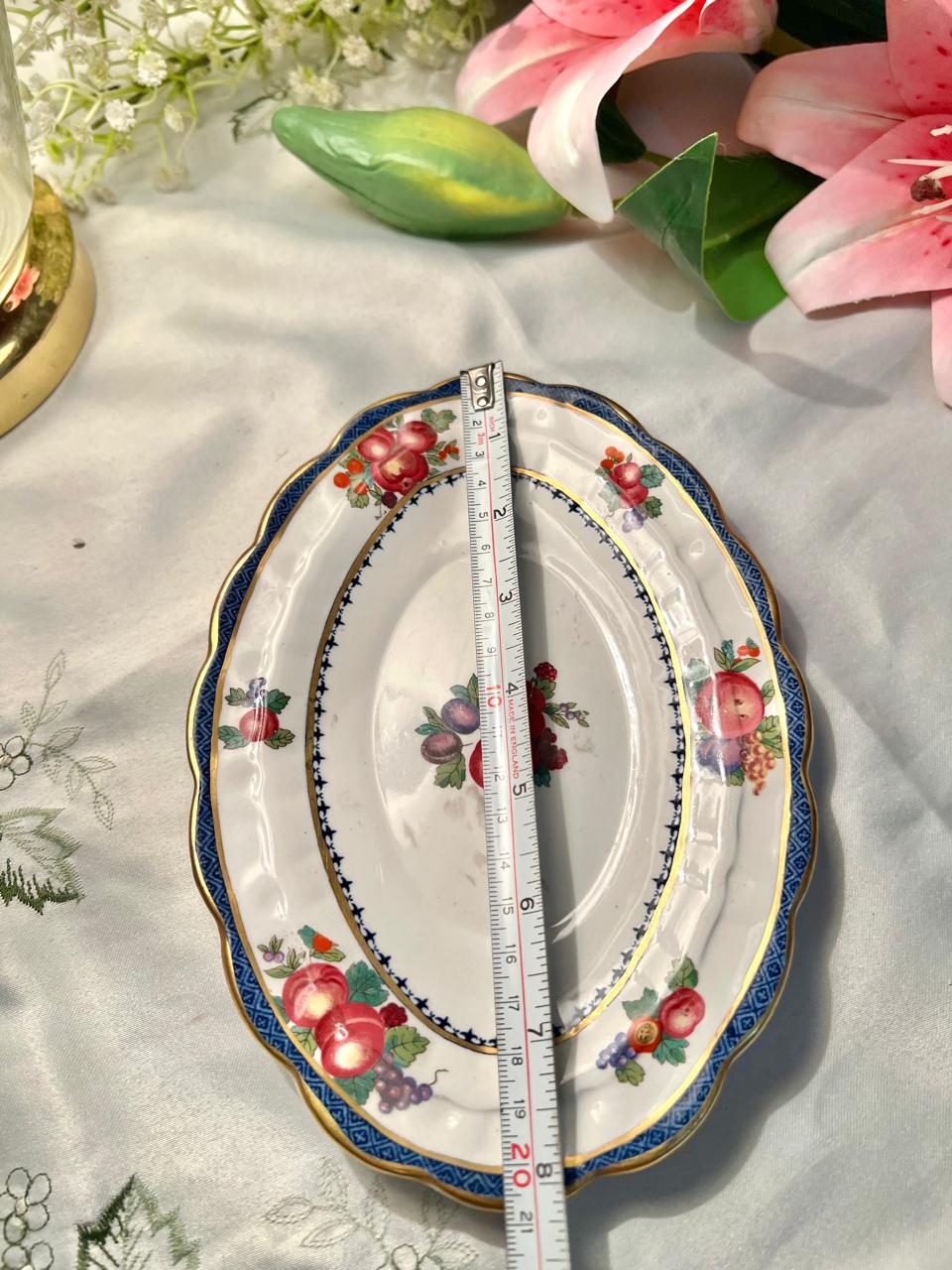 Booths England Vintage Fruit Oval Serving Platter 20 cm