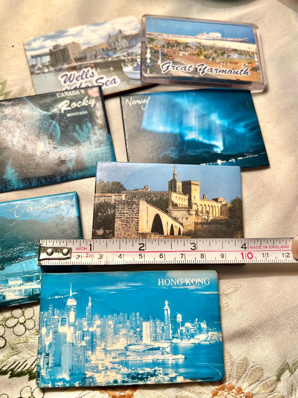 Vintage Travel Souvenir Fridge Magnets Set – 7 Pieces