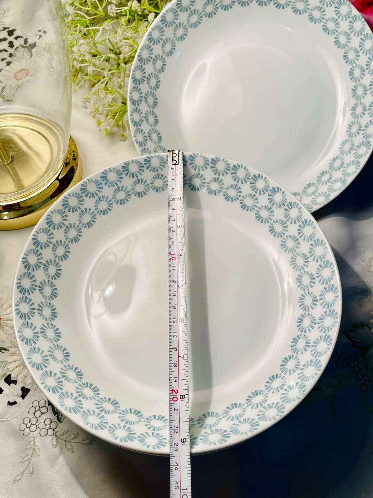 NEXT Blue Geometric Rim Large Pasta Bowl – ( Each) , 9.5"
