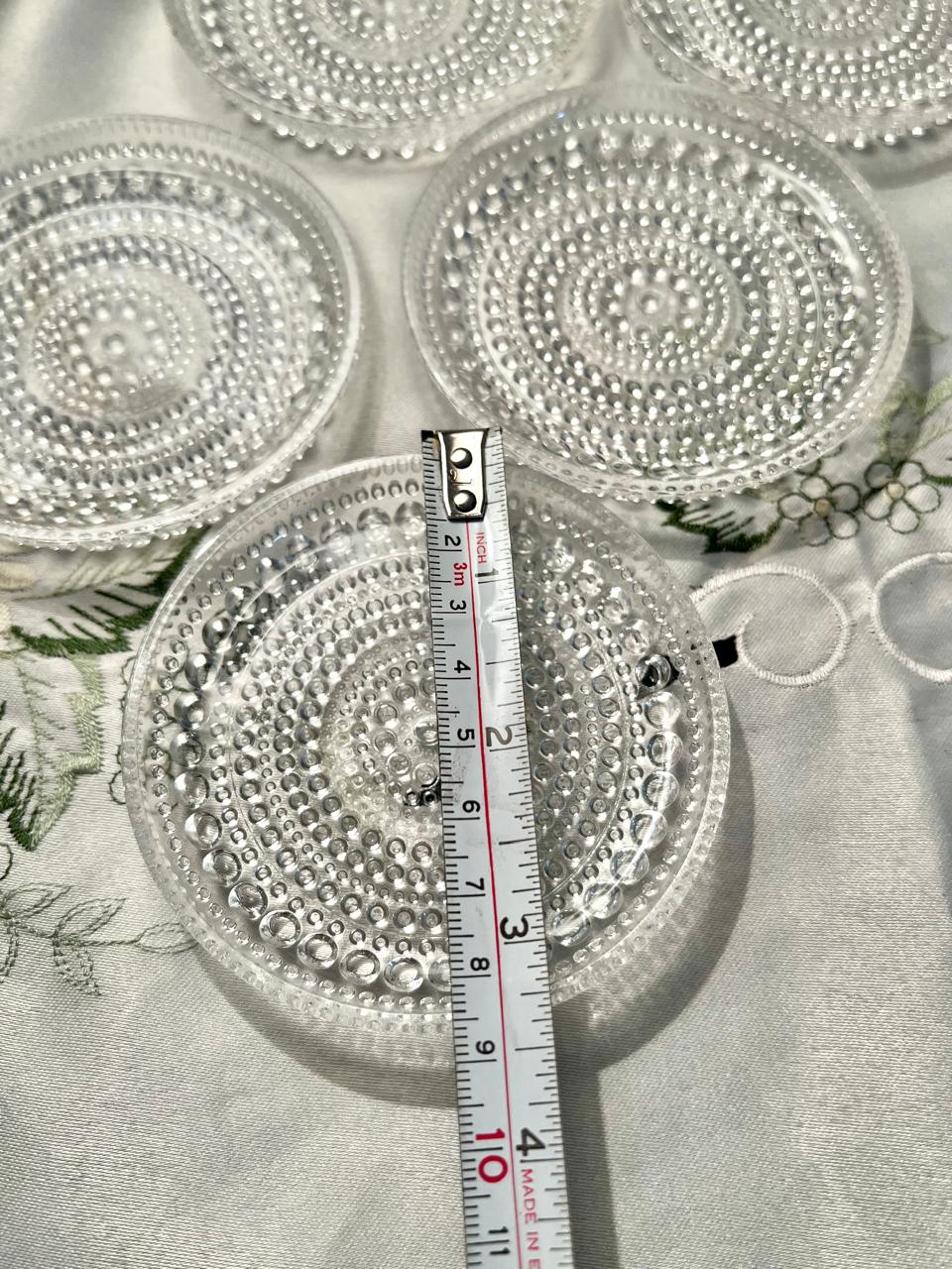 Set of 5 Vintage Bubble Crystal Coasters – 4"