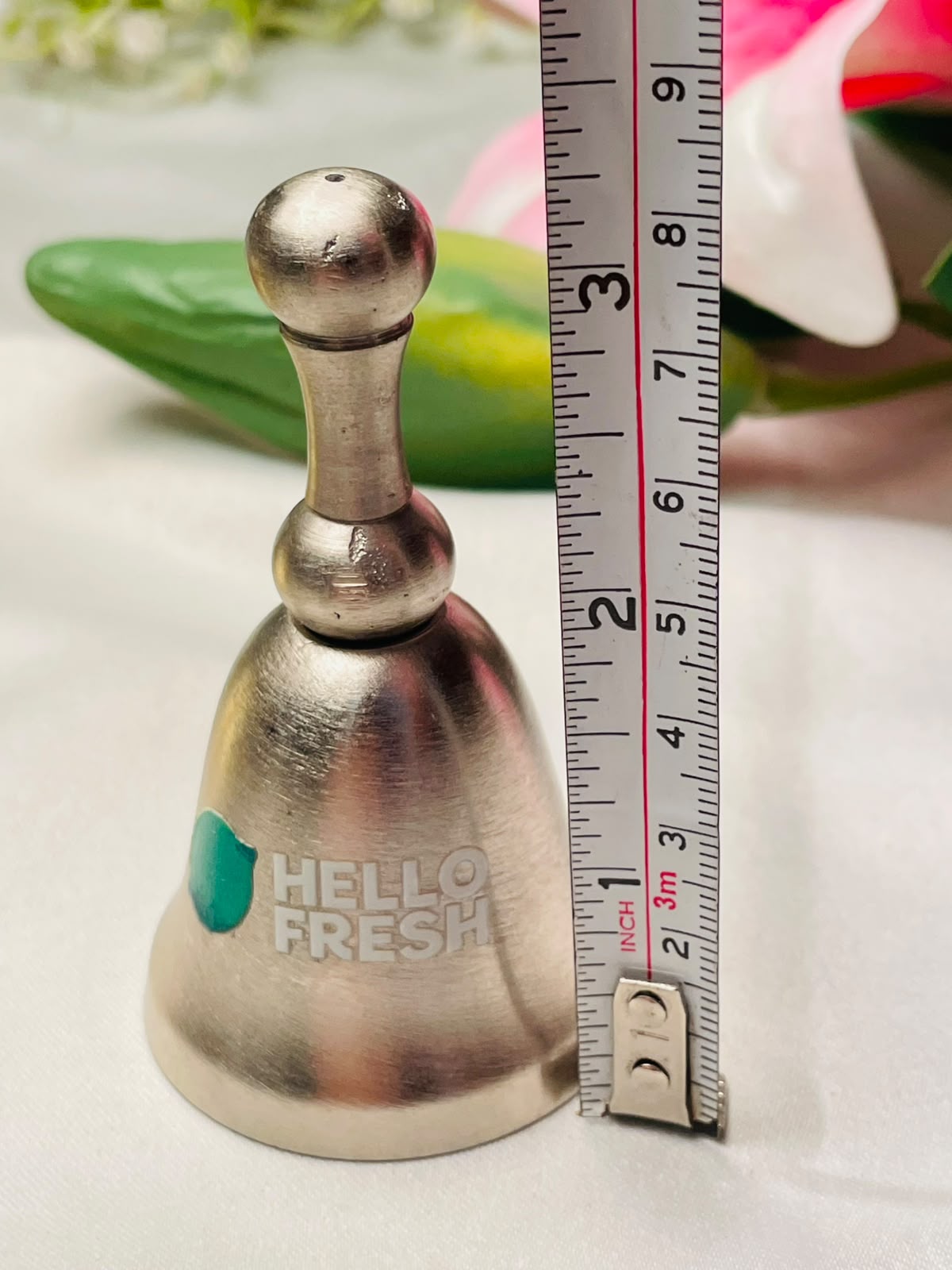 HelloFresh Silver Metal Hand Bell 3.25 in
